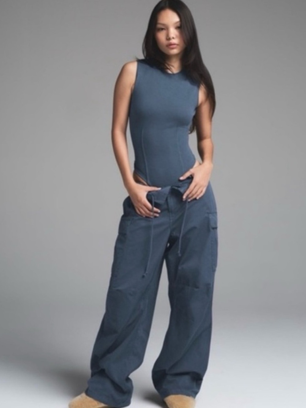 SKIMS OUTDOOR OPEN BACK BODYSUIT COLOR INDIGO SIZE 3X NWT